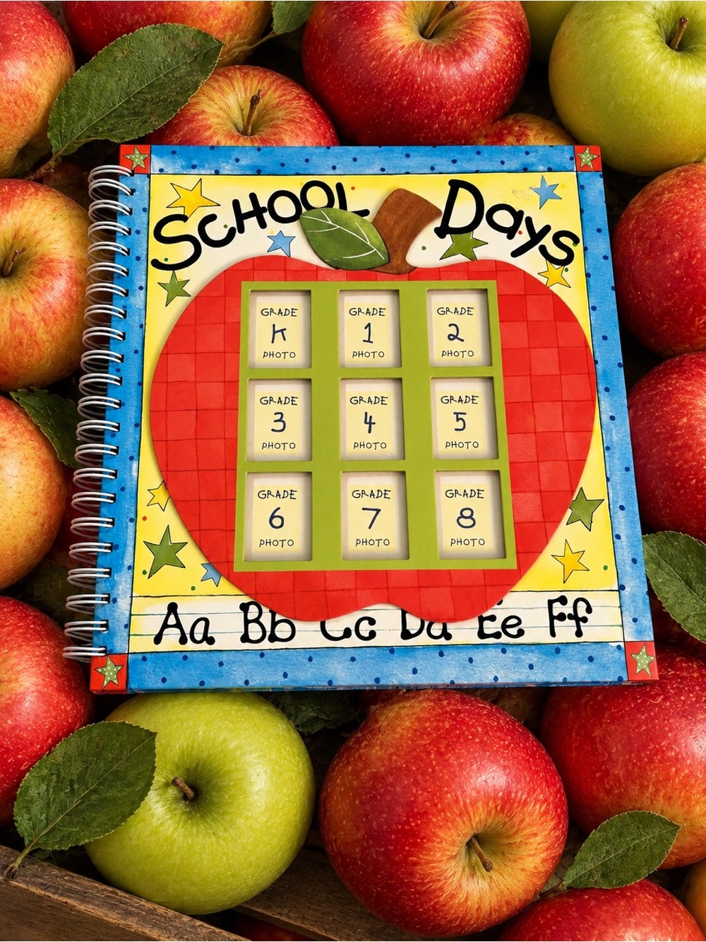 School Days Apple Photo Frame Memory Book - Red